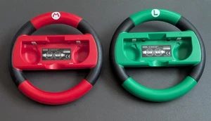 2 Hori Mario Kart 8 Deluxe Mario/Luigi Steering Wheel Nintendo Switch Joy-Con - Picture 1 of 7