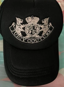 Juicy Couture Baseballkappe Mesh Tucker Mütze Einheitsgröße gesticktes Logo schwarz Neu mit Etikett - Bild 1 von 7