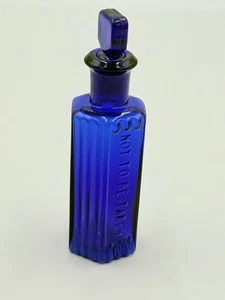 Antique Cobalt Blue "Not To Be Taken" POISON Bottle w/ Correct Stopper - Picture 1 of 7
