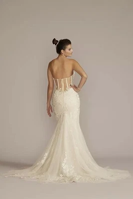Galina Signature SWG920 Strapless Mermaid Wedding Gown in Ivystone Veil & Garter - Image 1 of 4
