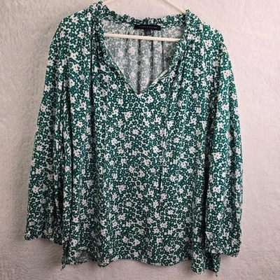 Blusa Camponesa Lisonjeira Floral Tommy Hilfiger Feminina 2X Top Boho Bloomcore - Imagem 1 de 4