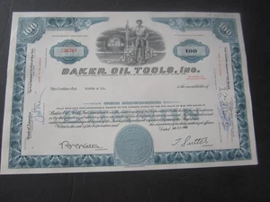 1963 - BAKER OIL TOOLS INC. - Stock Certificate - CA. - Picture 1 of 1