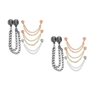 8 Pcs Multi Function Magnetic Clothing Clips With Chain For Hem Holder Waist - Picture 1 of 7
