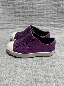 Native 5C Toddler Girls Starfish Bling Slip On Shoes EUC Glitter Sparkle - Picture 1 of 6