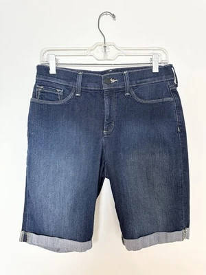 NYDJ Briella Shorts Petites Size 6P Dark Blue Bermuda Length Pockets Button - Image 1 of 4