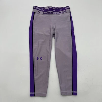 Under Armour Leggings Girls Size XS Purple Logo .#36629 - Image 1 of 4