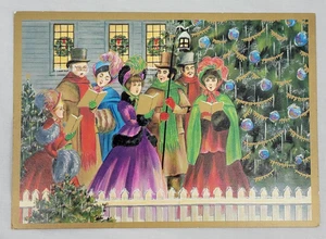 Christmas Wishes ~ Christmas Carolers ~ Postcard ~ Unposted ~ 1970-1980's ~ 10 - Picture 1 of 6