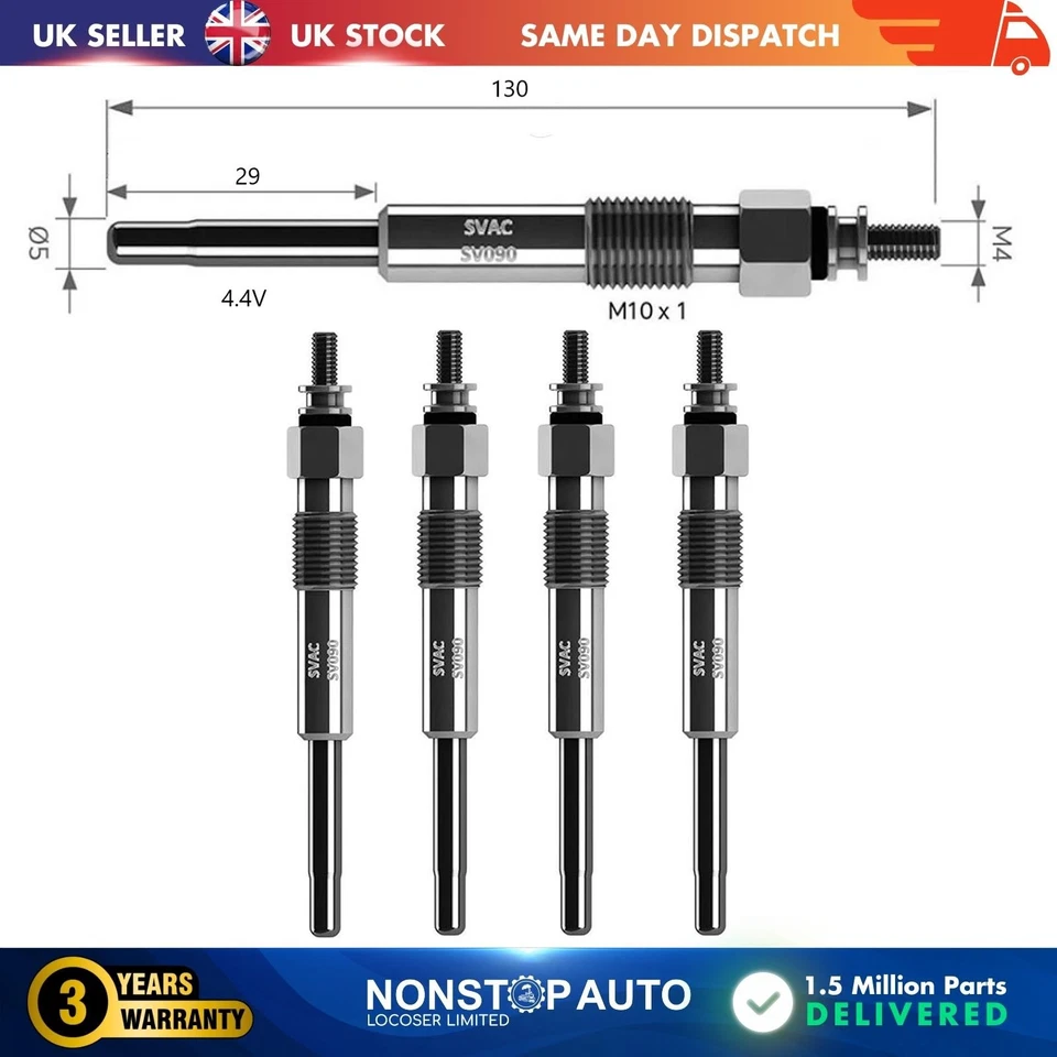 4x Bujías incandescentes para VW Transporter V VI Multivan V VI Caddy III IV 059963319F - Imagen 1 de 4