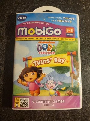 Vtech MobiGo Dora The Explorer Twins' Day Learning Game 3-5 Years New/Sealed - Image 1 of 2