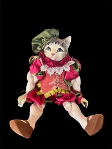 Vintage Katherine's Collection Victorian Bard Cat Jointed Raticulated Limbs Painted - Bild 1 von 12