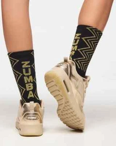Zumba Holiday High Socks - Bold Black & Gold ~ 1 Pair ~ New! Free Shipping! - Photo 1 sur 5