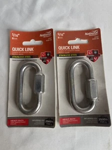 2x National Hardware 5/16 in (8mm) Quick Link V3167 Stainless Steel Heavy Duty - Picture 1 of 2