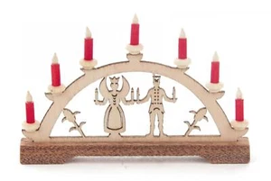 Mini-Schwibbogen Angel & Miner,Red Candles Bxhxt 2 3/4x1 25/32x0 3/8in New - Picture 1 of 1