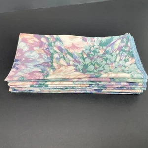 Floral Dinner Napkins Set 8 Table Linens Watercolor Design Cottagecore Vintage - Picture 1 of 8