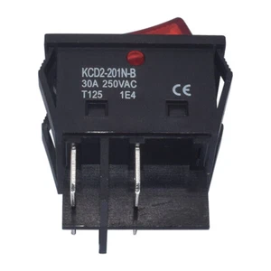 KCD2-201N-B 4-pin 2-position 30A 250VAC Power Switch with Red Lamp Rocker Switch - Picture 1 of 2