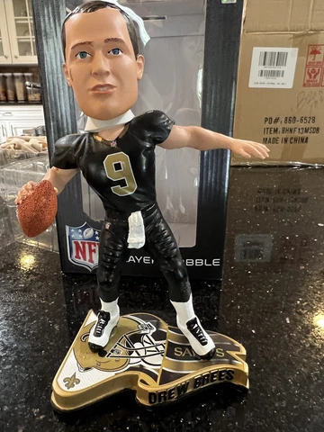 New Orleans Saints Drew Brees 2013 Pennant base Bobblehead NIB 8" Rare Cover
