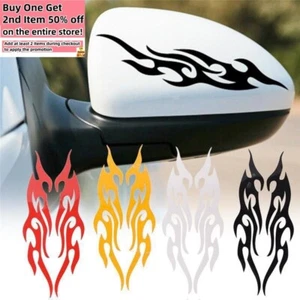 Set of 2- Flames Fire Car Side Rear View Mirror Auto Decal Truck Racing Stickers - Foto 1 di 13