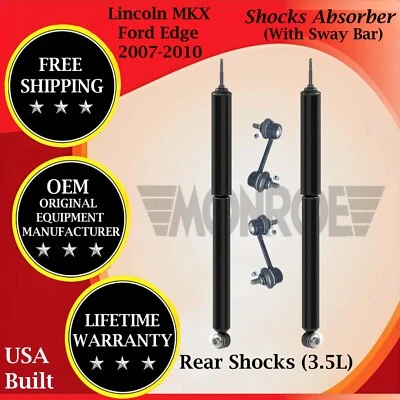 Monroe OE Rear Shocks W/ Sway Bar For 2007-2010 Lincoln MKX/Ford Edge 10 Yr War. - Image 1 of 4