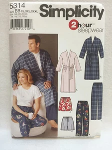 Pigiama Simplicity 2 ore modello 5314 unisex accappatoi pantaloni da notte XL-XXXL non tagliato - Foto 1 di 5