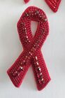 AIDS Ribbon Handmade Brooch Pin Diamantes Crystal Faux Pearl George Michael Insp