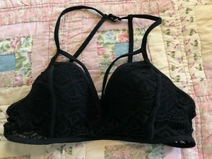 WOMENS NO BOUNDARIES NO BO BRA BLACK LACE PULL OVER PUSH UP PADDED NWOT L 11-13 - Picture 1 of 9