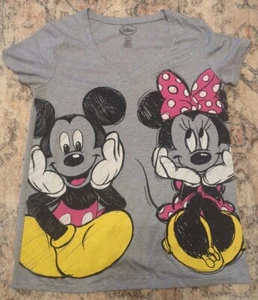 T-shirt maglietta Disney donna Topolino e Minnie junior media GRIGIO - Foto 1 di 11