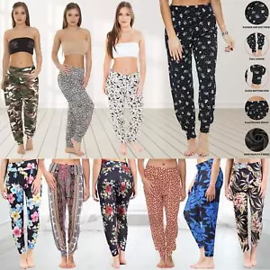 Nuovi pantaloni harem donna donna Ali Baba pantaloni lunghi leggings larghi taglia plus UK - Foto 1 di 150
