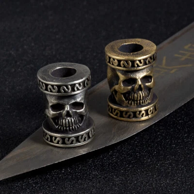 Skull Paracord Beads Cylinder Lanyard Bead Brass,White Copper - Image 1 of 2