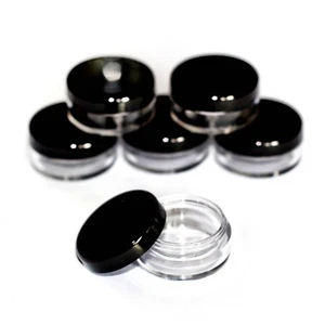 10 ml frasco transparente tapa negra olla de plástico, artesanía ideal/brillo/cuentas vendedor del Reino Unido jfb - Imagen 1 de 1