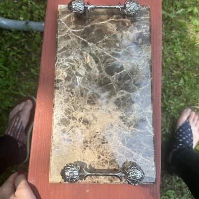 Mud Pie Marble Charcuterie Cheese Board,  Artichoke Design - Image 1 of 4