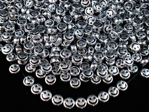 Cara sonriente plata 7 mm cuentas de plástico 250 piezas pulseras collar sonriente - Imagen 1 de 3