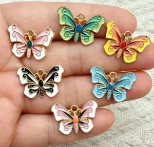 60 PCS butterfly Metal Charm Pendant DIY earring necklace Jewelry Making - Picture 1 of 2