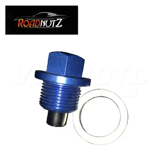 RoadNutz Magnetic Sump Plug Inc Washer Anodized Blue for Subaru Impreza 2000-07 - Picture 1 of 1