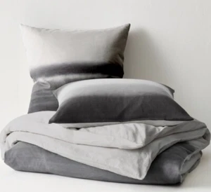 Restoration Hardware Teen Airbrushed Grey Duvet Plus 2 Euro Shams F/Q RH - Picture 1 of 21