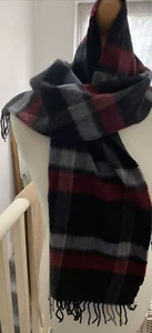 BUFANDA HOMBRE BURBERRY LONDON CLÁSICA ROJA/GRIS Y NEGRA CACHEMIR PURO MULTICOLOR - Imagen 1 de 6
