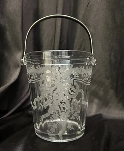 1928-1951 Fostoria JUNE CLEAR Etch #279 Ice Bucket W/Handle - Picture 1 of 21