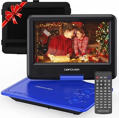 DBPOWER 11.5" Portable DVD Player 9" Swivel Screen CD/DVD/SD Card/USB Blue - Image 1 of 4