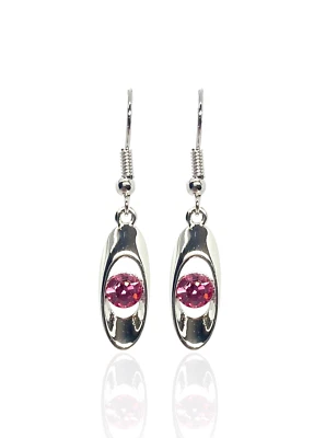 Pendientes gota ovalada gancho francés elementos de Swarovski cristal chapados en oro blanco de 18 quilates Foto 1 de 2