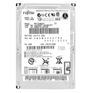 Hard Drive Fujitsu 80GB MHT2080AT 8MB Cache 4200RPM ATA 2.5" Inch - Picture 1 of 5