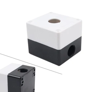 1 Knopfloch 22mm Druckknopfschalter Box Kontrollstation Weiß und Schwarz - Picture 1 of 11