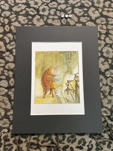 RARE Print. Beatrix Potter.Watercolour Art Print , Mounted , Peter Rabbit Etc - Picture 1 of 3
