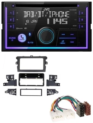 JVC MP3 USB 2DIN DAB Bluetooth CD Autoradio für Toyota Corolla 2009-2013 silber - Bild 1 von 4