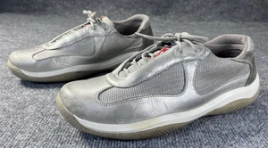 PRADA America’s Cup Argento Leder Sneaker Damen Größe US 10 / EU 40 - PR3163 - Bild 1 von 21