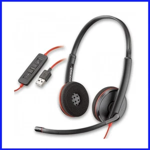 Plantronics USB Headset Blackwire C3220 - Stereo Sound - Noise Cancelling Mic - Picture 1 of 1