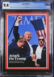 President Donald Trump Attack Survival Fist Pump Time Magazine CGC 9.4 - Picture 1 of 2
