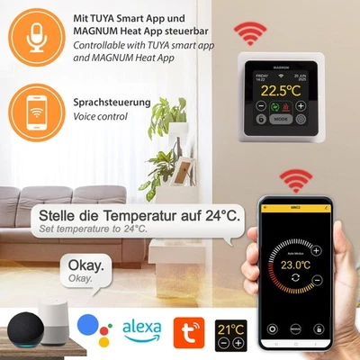 MRC WiFi Smart Thermostat, Raumregler mit Tuya App, kompatibel zu Alexa, Google - Bild 1 von 4