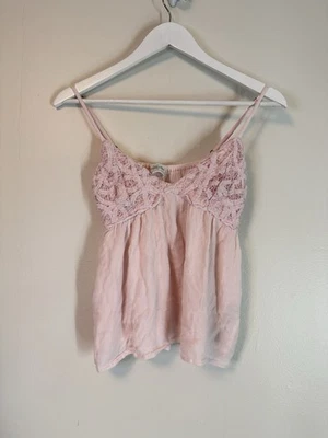 Babydoll Abercrombie & Fitch Vintage Y2K Borde de Encaje Volantes Correas Ajustables XS Rosa Foto 1 de 4