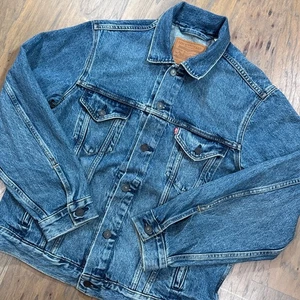 Chaqueta Levis Para Hombres M Azul Denim Jean Abrigo Camionero Premium Motociclista Bolsillos De Colección - Imagen 1 de 8