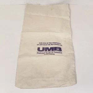 Vintage UMB National Bank of America Salina Kansas Extra Large Cloth Money Bag - Picture 1 of 6
