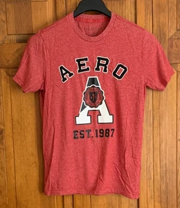 Men's Aeropostale Short Sleeve Red T-Shirt Tag Size S - Picture 1 of 4